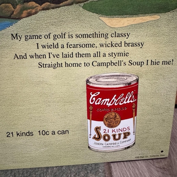 1993 Campbell’s Soup Sign #20 Golf AAA Vintage - Picture 7 of 11